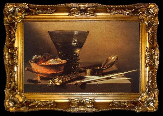 framed  Petrus Christus Still Life with Wine and Smoking Implements, ta009-2